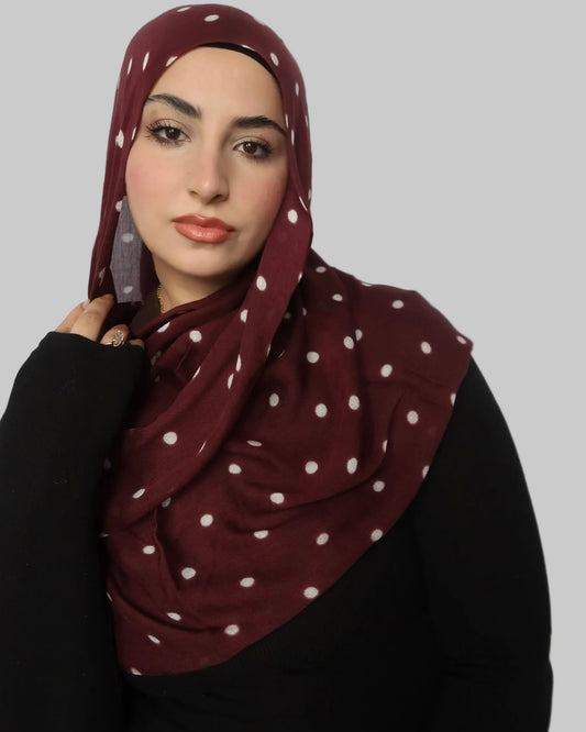 Burgundy Polka Dot