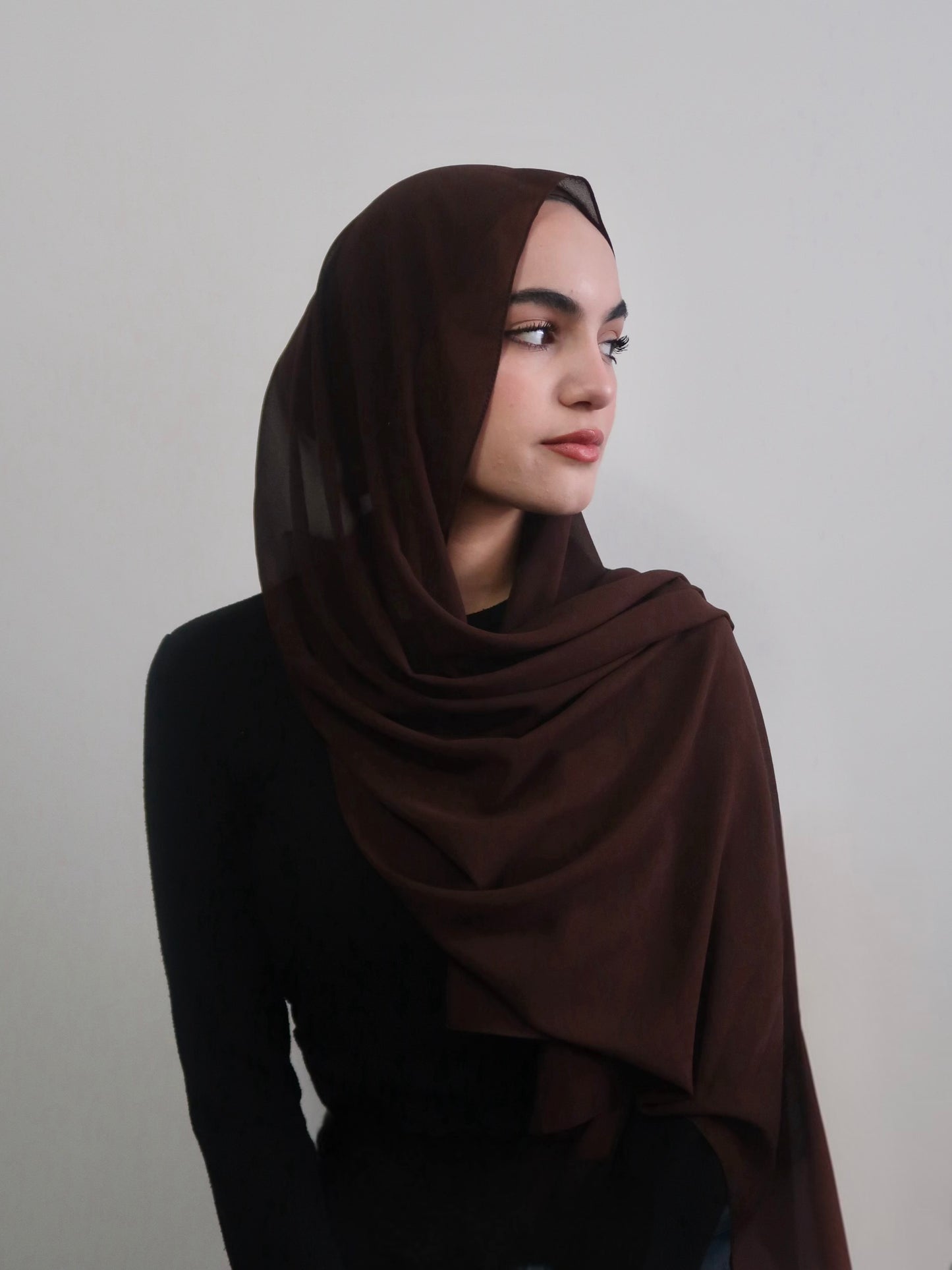 Cacao Premium Chiffon Hijab and Under-Cap Set