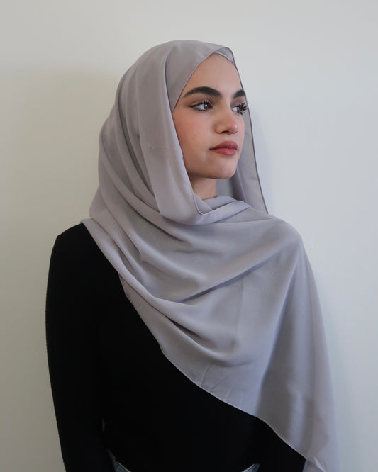 Grey - Premium Chiffon and Under-Cap Set