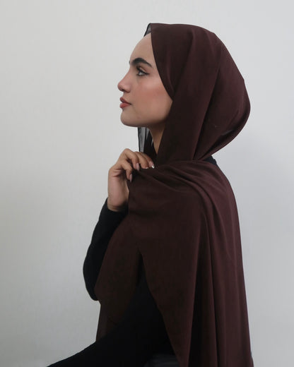 Cacao Premium Chiffon Hijab and Under-Cap Set