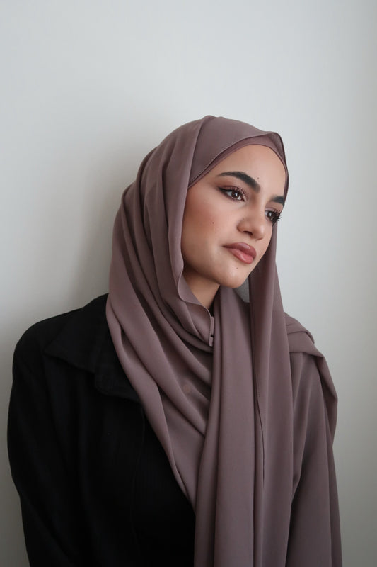 Taupe Premium Chiffon and Under-Cap Set