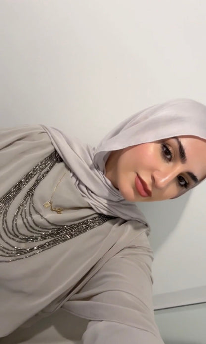 açık gri - dokuma modal set